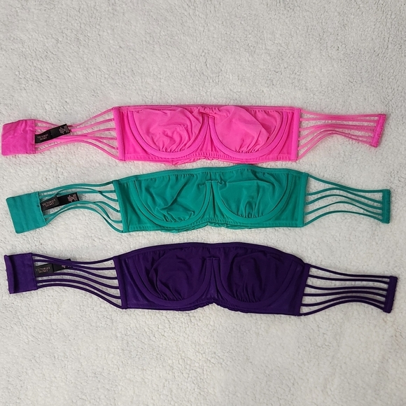Bundle Of 3 Victoria Secrets Bandeau Bra Top - Picture 6 of 8
